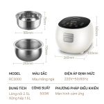 Nồi Cơm Điện Đa Năng - Kiêm Tách Đường - Snapbee RC3000 PRO - Dung Tích 3 Lít - Lòng Nồi Niêu Inox 304 Vân Lục Giác Siêu Dày Đầu Tiên Trên Thị Trường