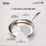 Chảo Karlin Chống Dính Tự Nhiên G24 PRO Inox 316 Đáy 4 Lớp 24cm x 5.8cm - Chuẩn Châu Âu