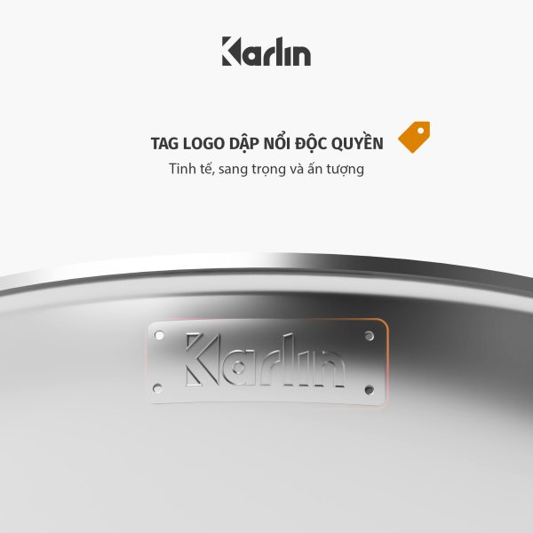 Chảo Karlin Chống Dính Tự Nhiên - P26 - Đáy 5 Lớp - Sâu lòng 7 cm - Đường Kính 26 cm - Nấu Được Trên Mọi Loại Bếp - Không kén bếp