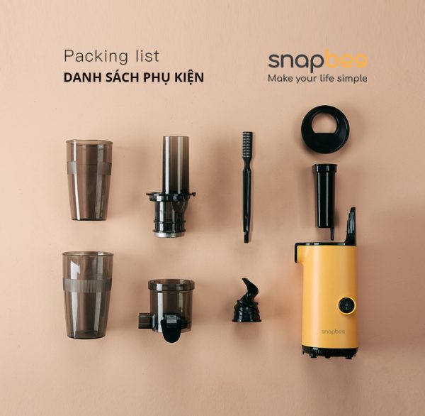 Máy ép chậm SnapBee SK-202VN - Ép rau củ quả siêu kệt bã - Thương Hiệu Mỹ