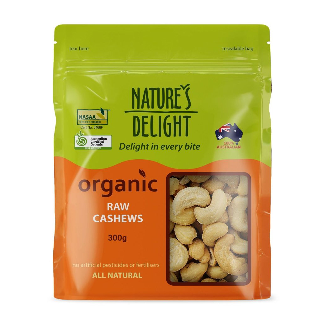 Hạt Điều Hữu Cơ Nature's Delight 300g – Nguyên Chất, Giàu Dinh Dưỡng