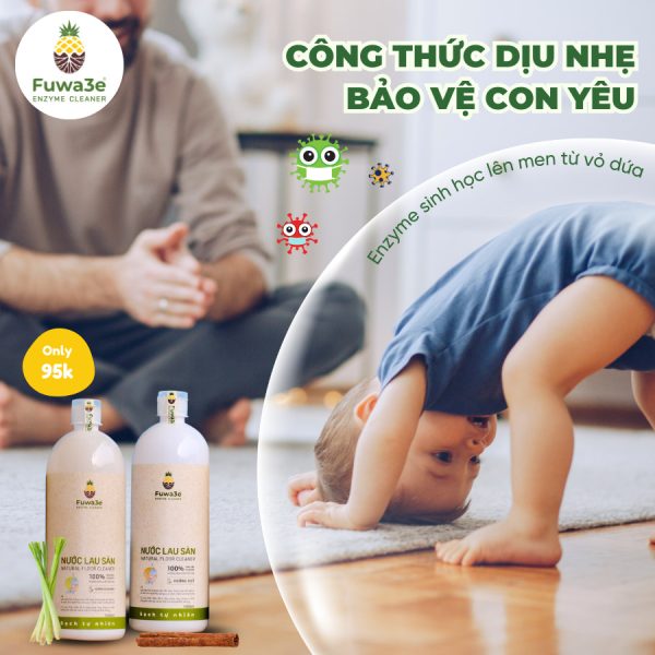Nước lau sàn Fuwa3e (Hương sả chanh , Hương Quế) - 1000ml (1 Lít)