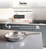Chảo Karlin Chống Dính Tự Nhiên G24 PRO Inox 316 Đáy 4 Lớp 24cm x 5.8cm - Chuẩn Châu Âu